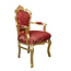 Royal Decoration   Baroque armchair Milano red gold  flower