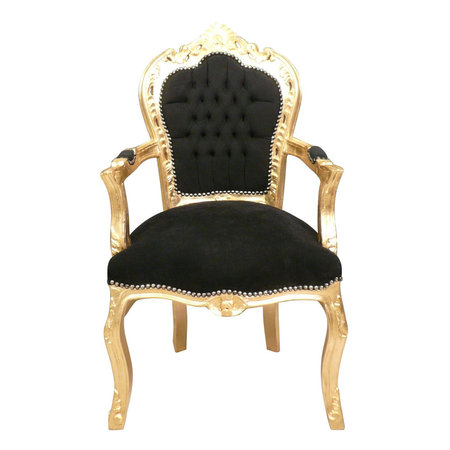 Royal Decoration Barok armstoel goud zwart Penelope