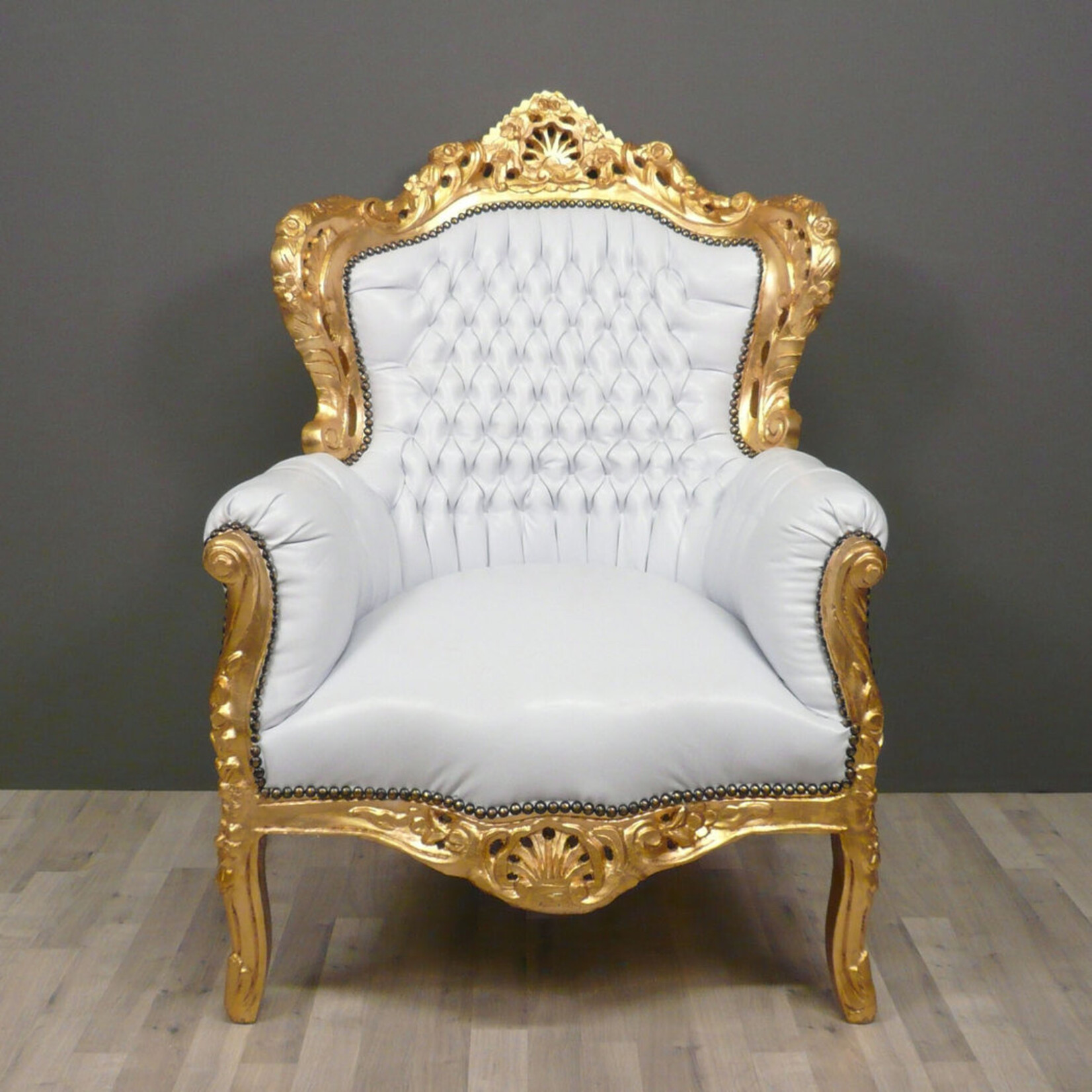 LC Baroque armchair Romantica gold white sky