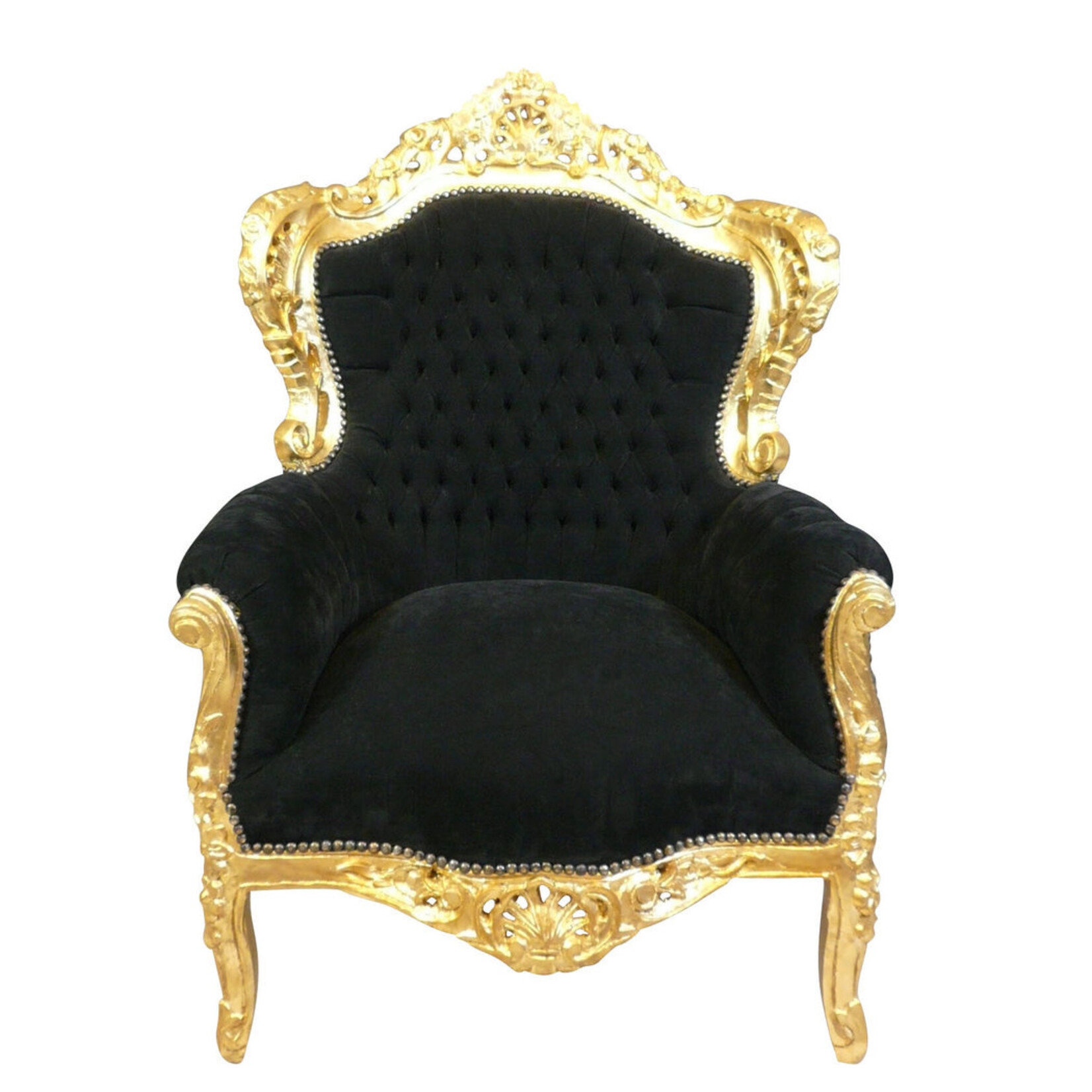 Royal Decoration   Baroque armchair zwart goud