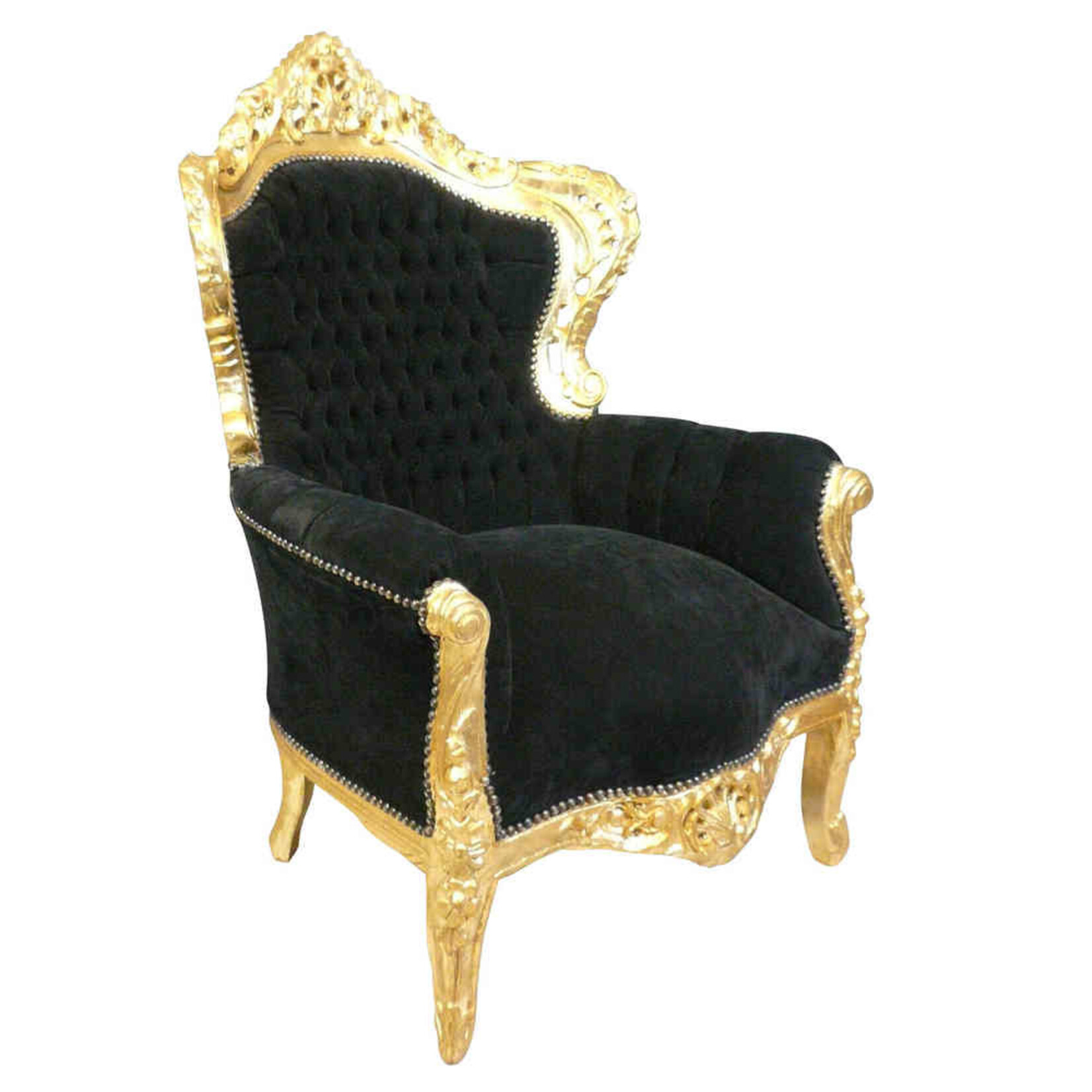 Royal Decoration   Barok fauteuil zwart goud