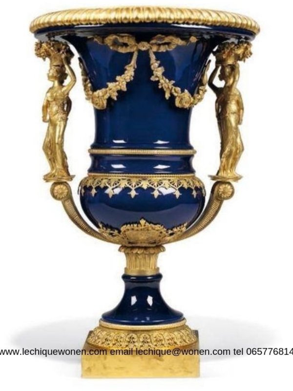 LC Vase baroque roma bleu cobalt