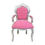 LC Baroque armchair pink silver