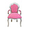 LC Barok fauteuil roze  zilver