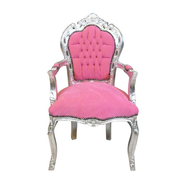 LC Baroque armchair pink silver