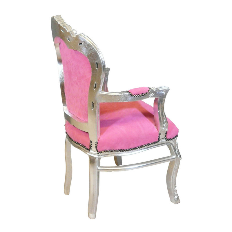 LC Barok fauteuil roze  zilver