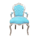 LC Baroque armchair silver blue