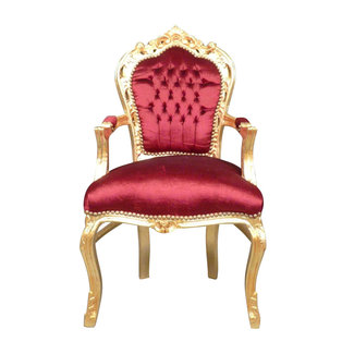 LC Fauteuil baroque or rouge