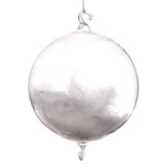 Good Will  Glass ball with white feathers