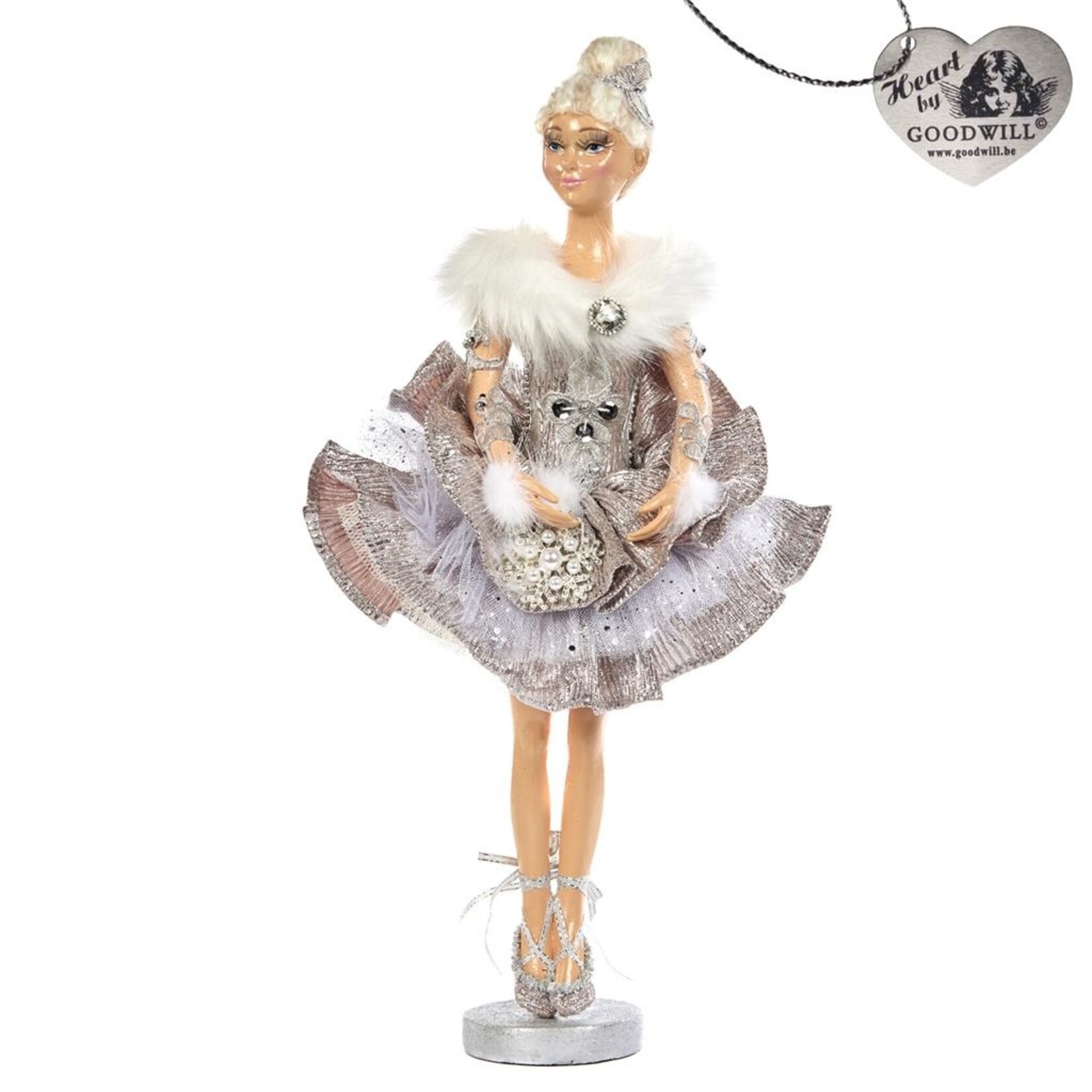 Good Will  WINTER BALLERINA DOLL ON BASE SLV 44,5CM