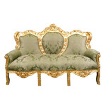 LC Baroque sofa Napoli gold Green flower