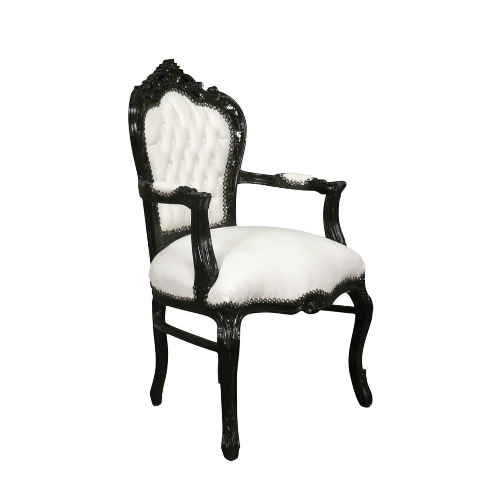 LC Fauteuil baroque pierrot noir et blanc