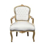 LC Chaise baroque dame or ciel blanc