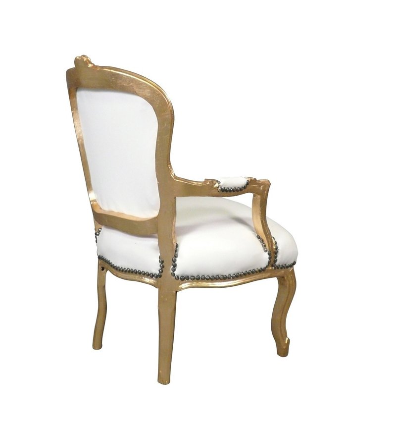 LC Chaise baroque dame or ciel blanc