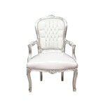 LC Chaise baroque dame argent ciel blanc