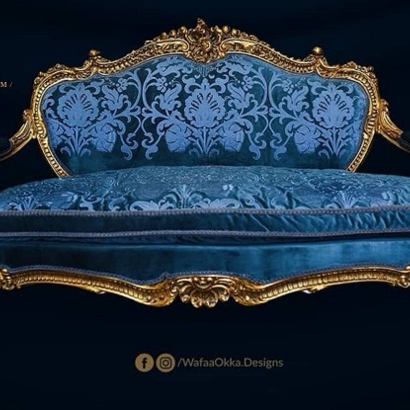 Wafaa Okka  Barok Luxe canape bleu gold passion