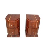 LC PAIR OF ART DECO NIGHT CABINETS IN ROSEWOOD