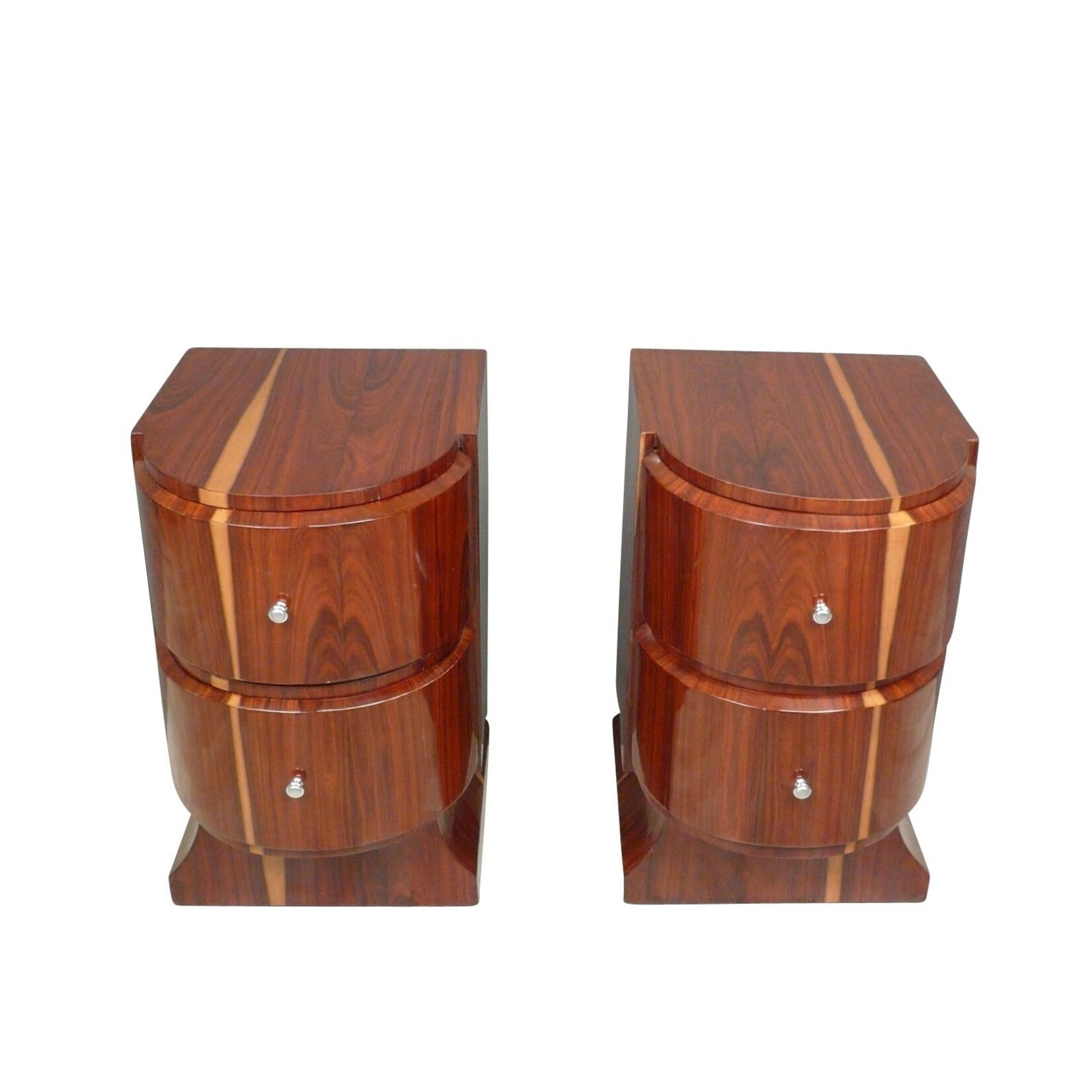 LC PAIR OF ART DECO NIGHT CABINETS IN ROSEWOOD