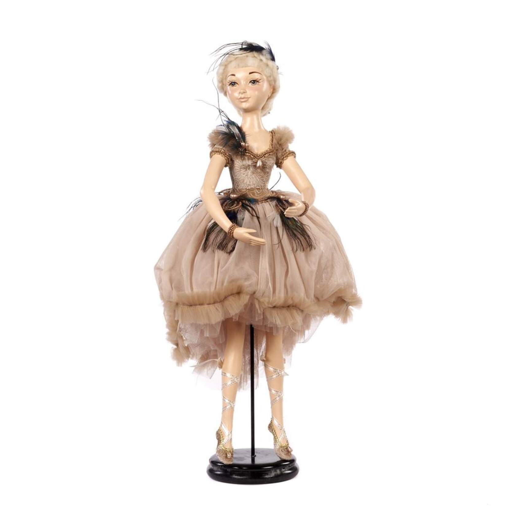 Good Will  PEACOCK BALLERINA W/STAND CRM 65CM