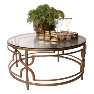 Dutch & Style Table basse ronde Belize or