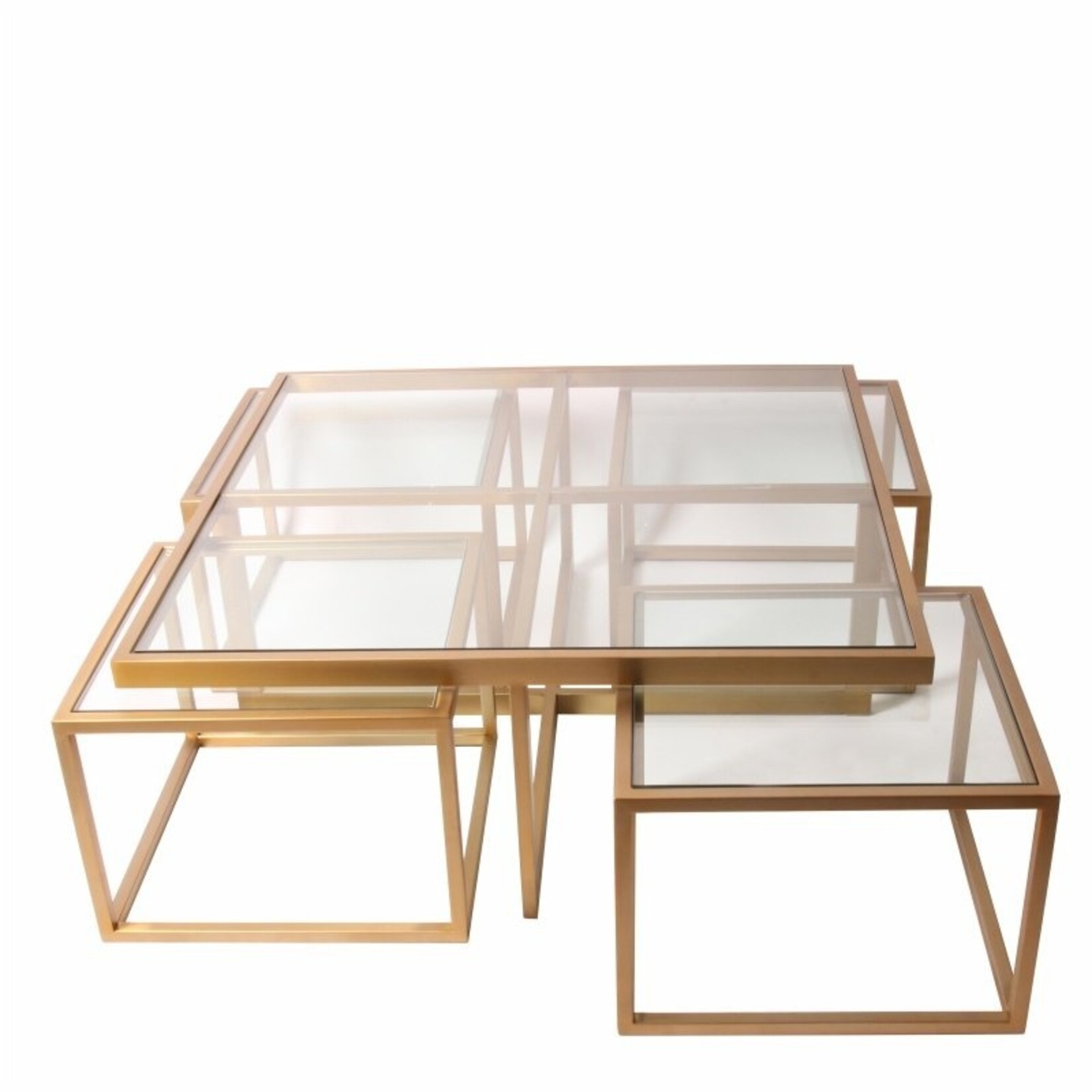 Dutch & Style Cuba square coffee table gold SET/5