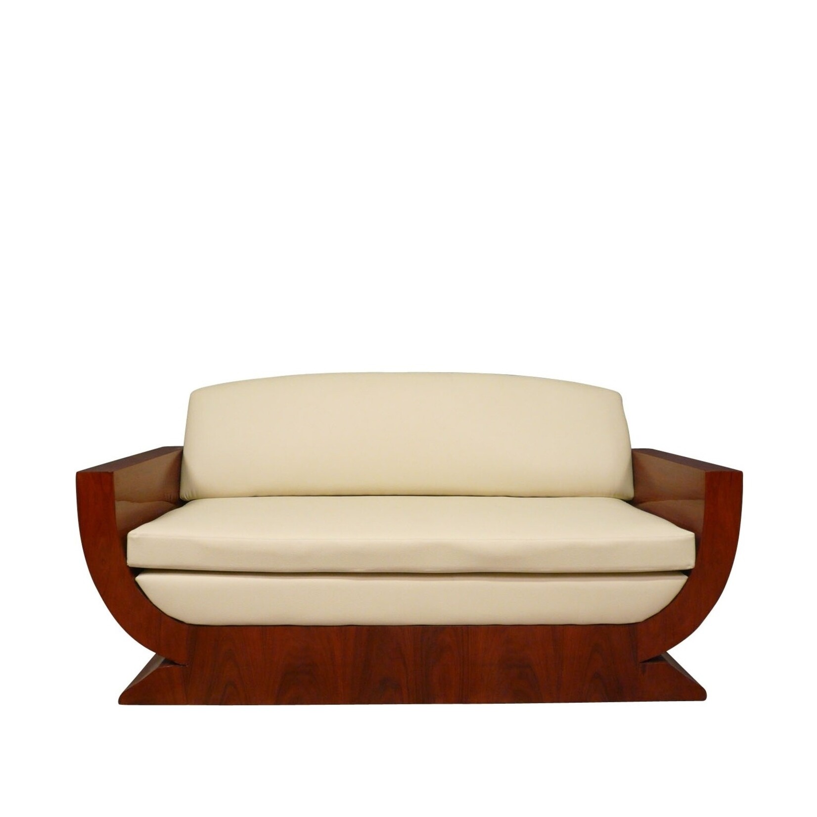 3 seater sofa in art deco style with rosewood marquetry.