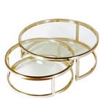 Dutch & Style Cuba round coffee table gold SET2
