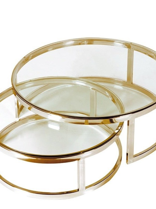 Dutch & Style Cuba round coffee table gold SET/2