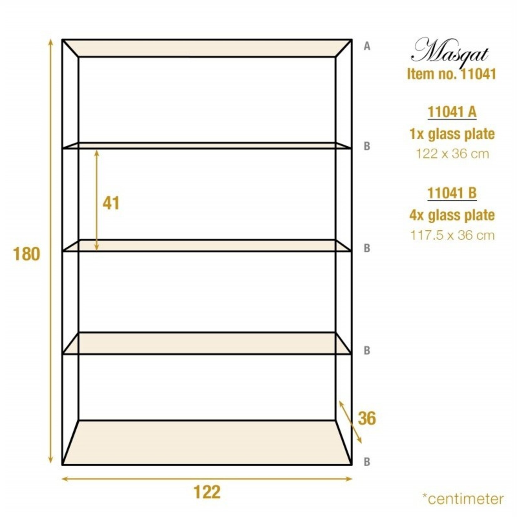 Dutch & Style Masqat vitrinekast zilver