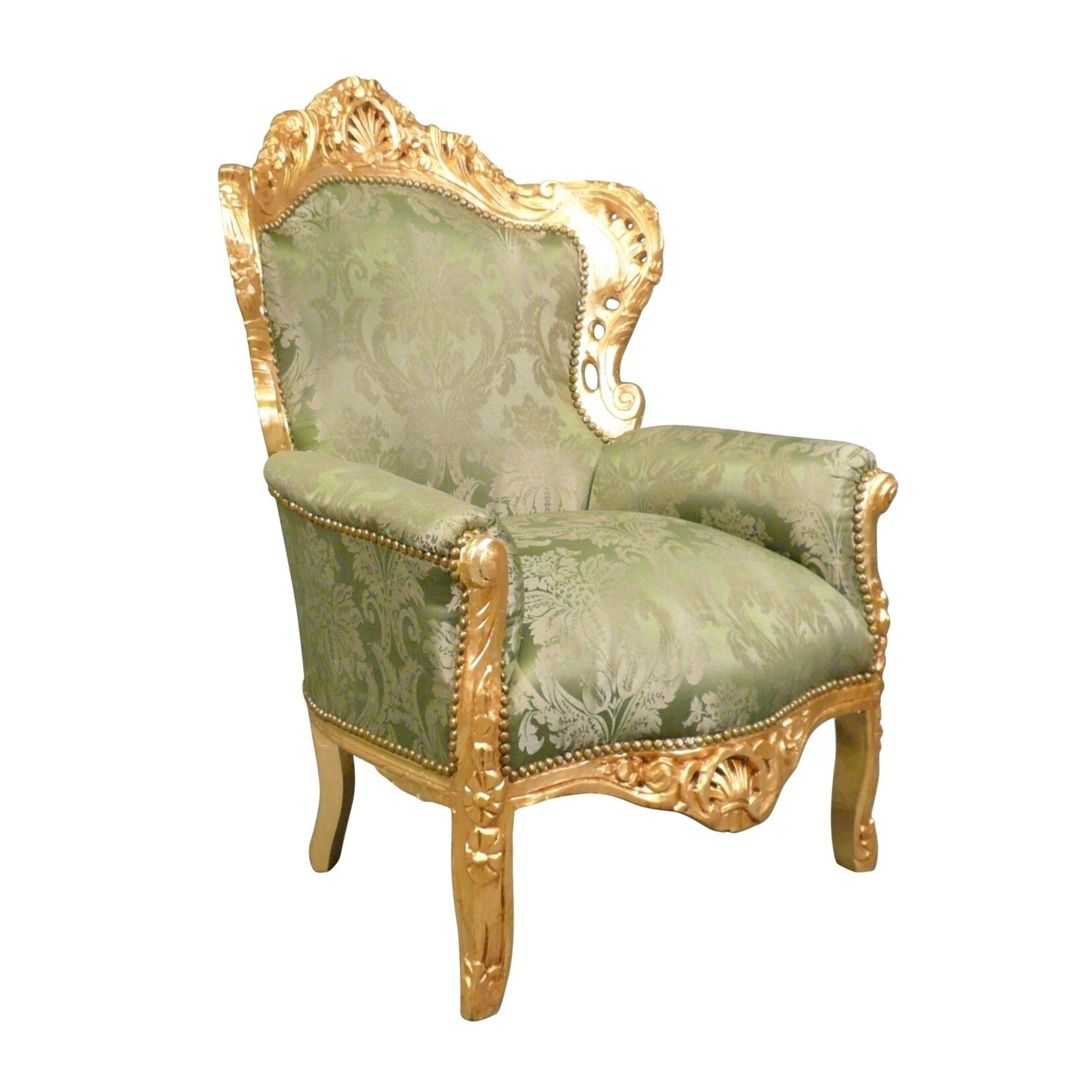 LC  Barok fauteuil groen Napoli