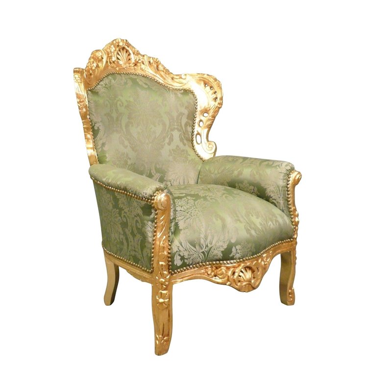 LC  Barok fauteuil groen Napoli