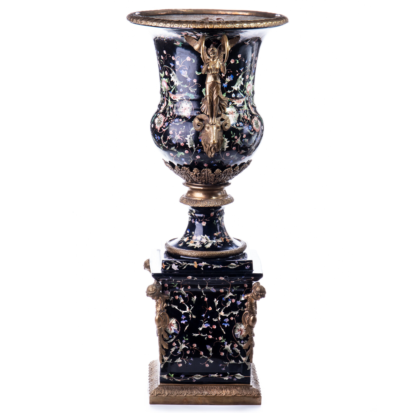 Decotrends  Vase en bronze porcelaine sur socle Versaille