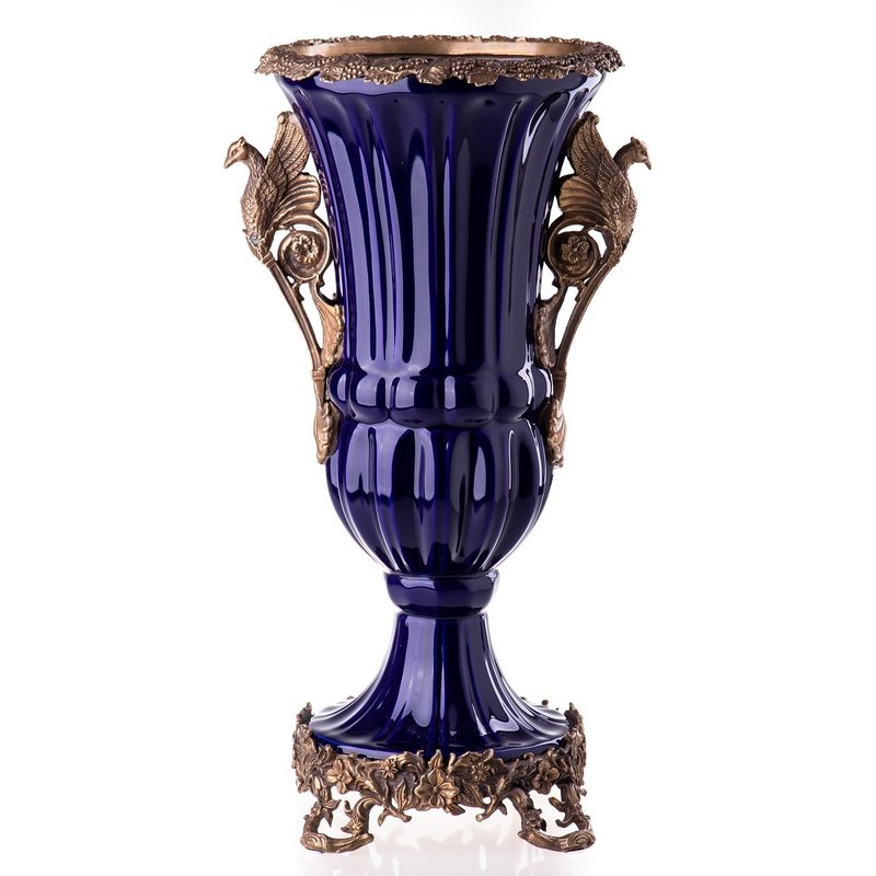 Decotrends  Porcelaine avec vase en bronze / dragon