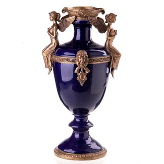 Decotrends  Porcelaine avec vase en bronze aux anges
