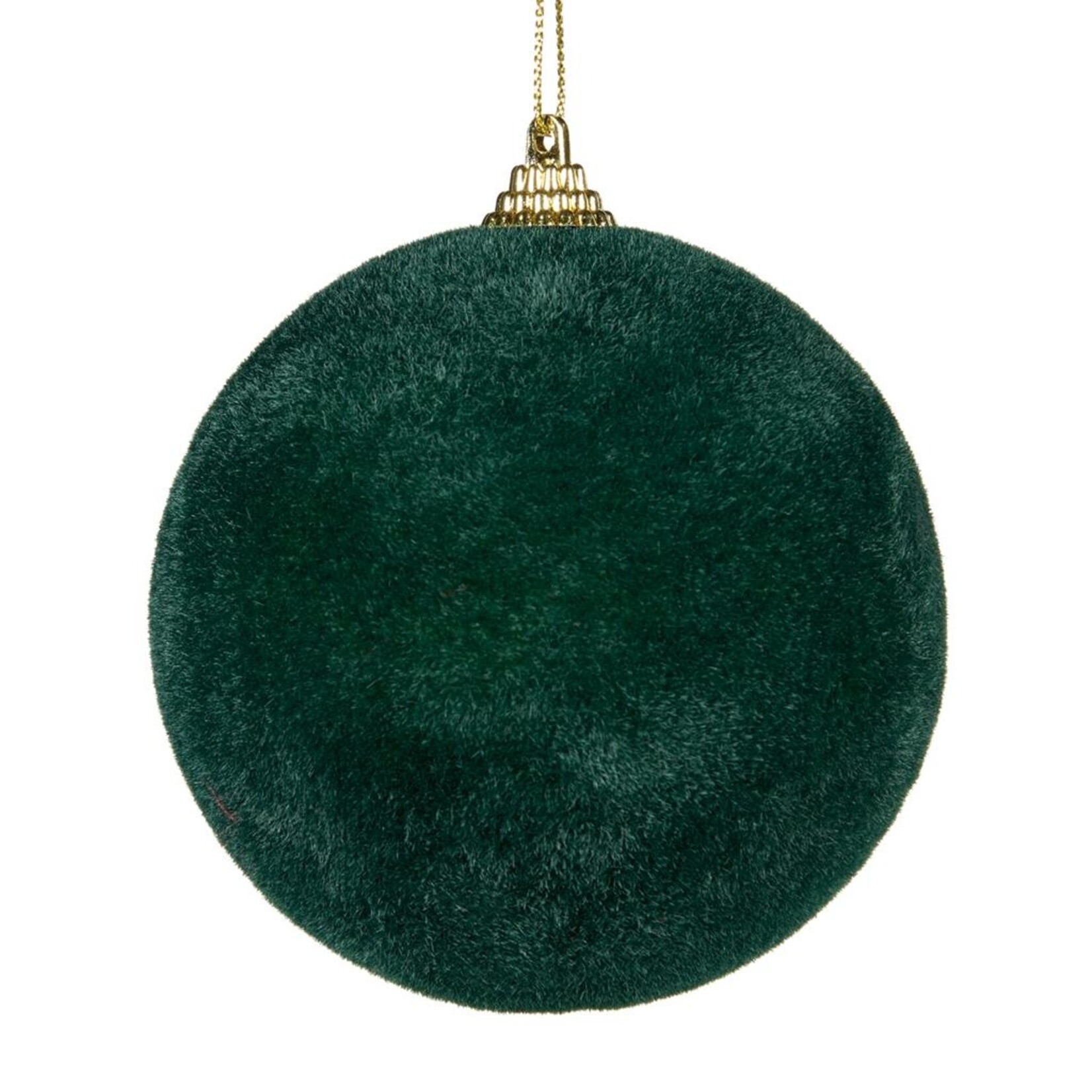 Good Will   Kerstbal velvet flock donker groen