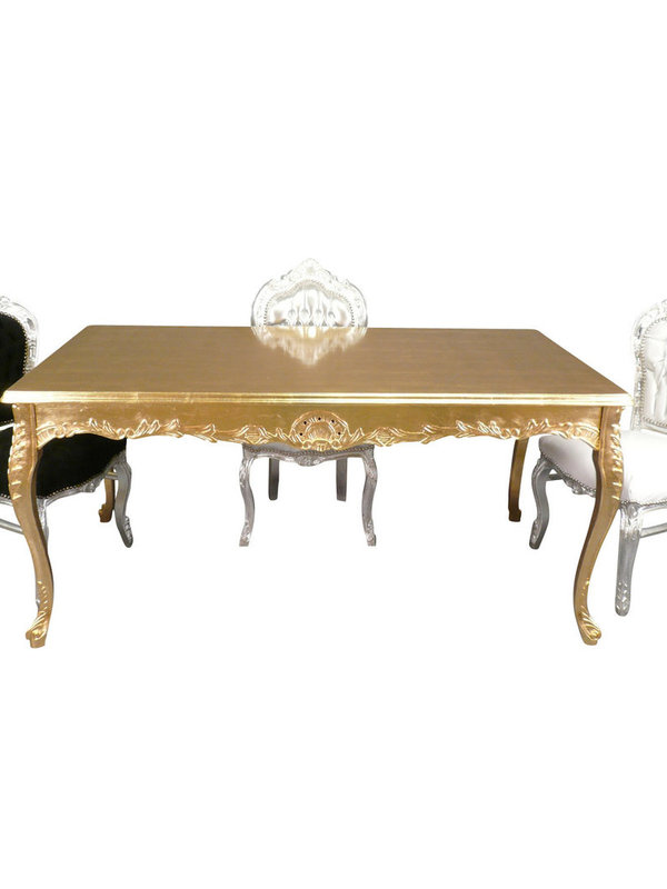 LC Gouden  barok tafel  Lengte : 180 cm