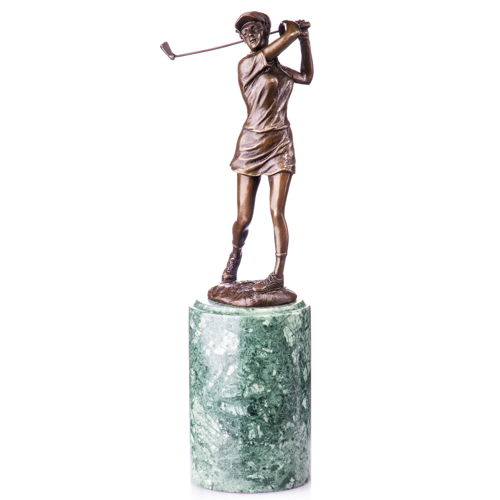 Bronzen figuur golfer