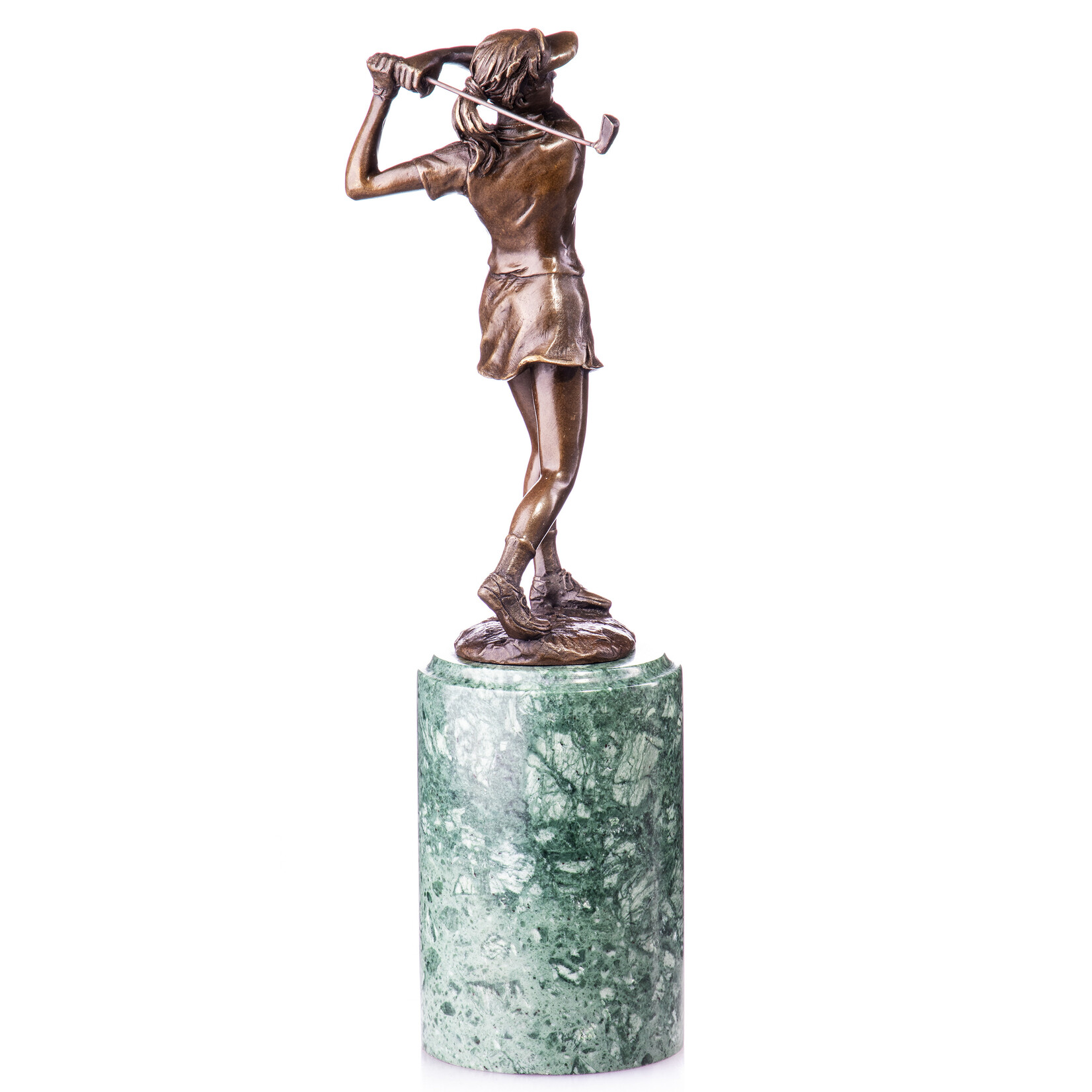 Bronzen figuur golfer