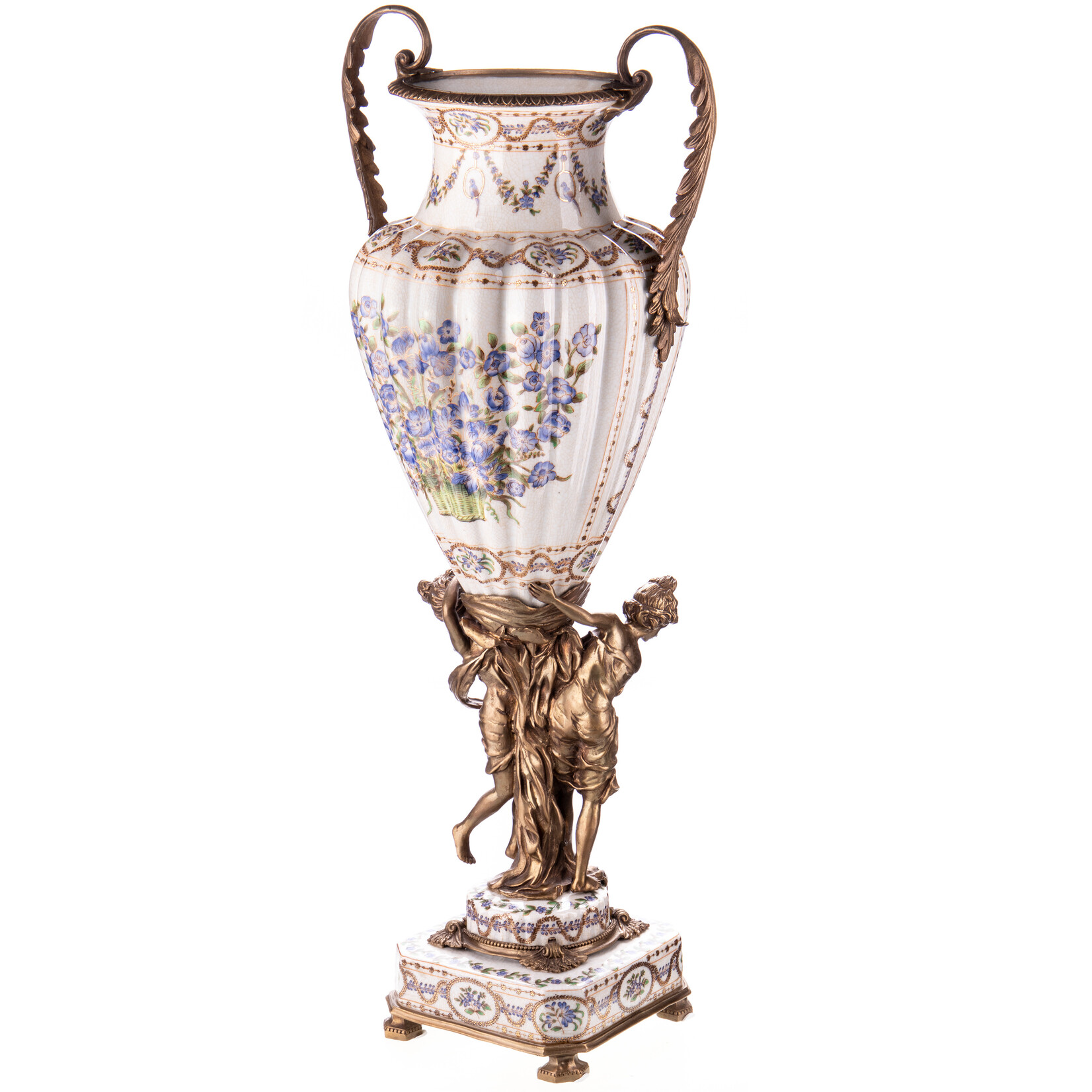 Decotrends  Porcelaine avec vase en bronze avec des femmes