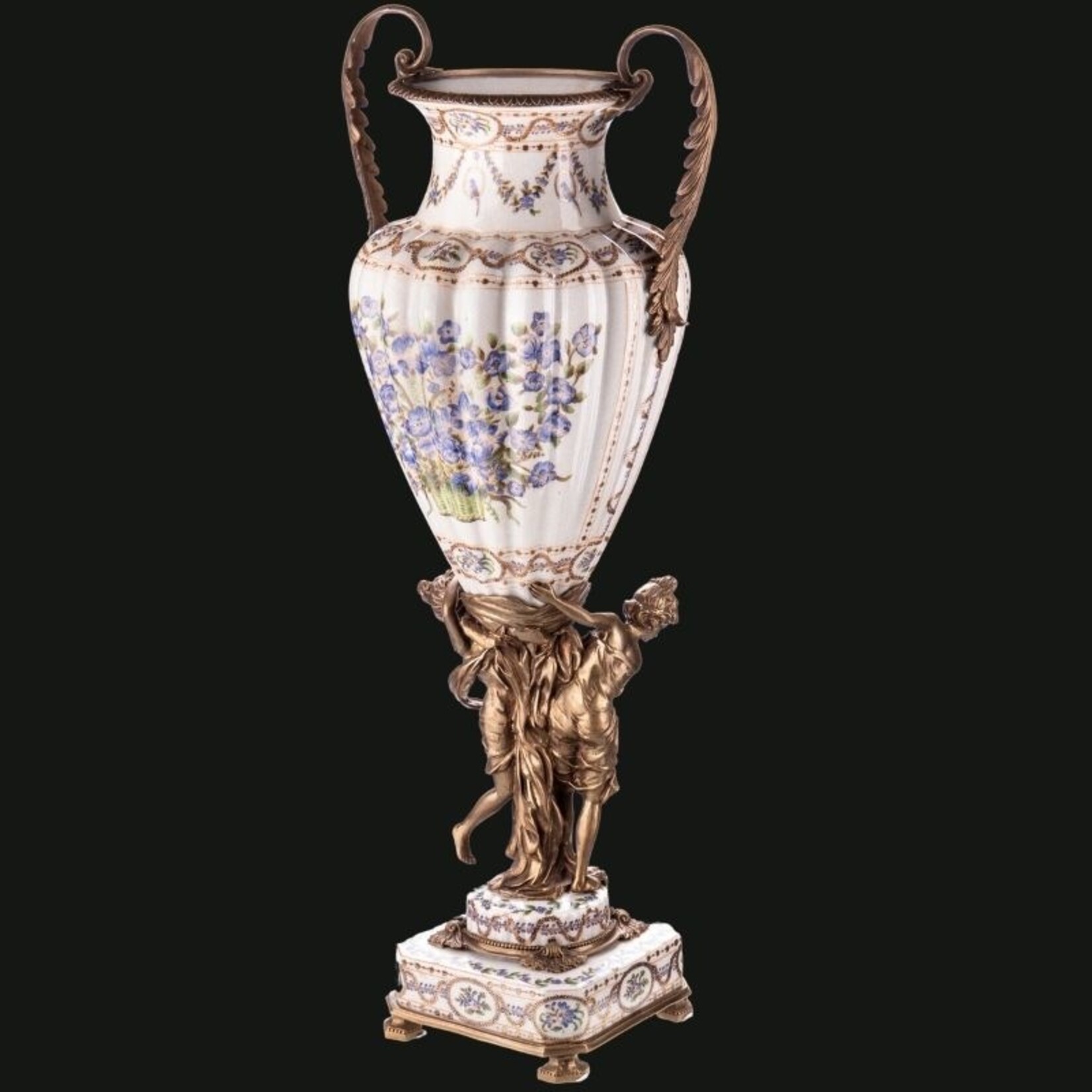 Decotrends  Porcelaine avec vase en bronze avec des femmes