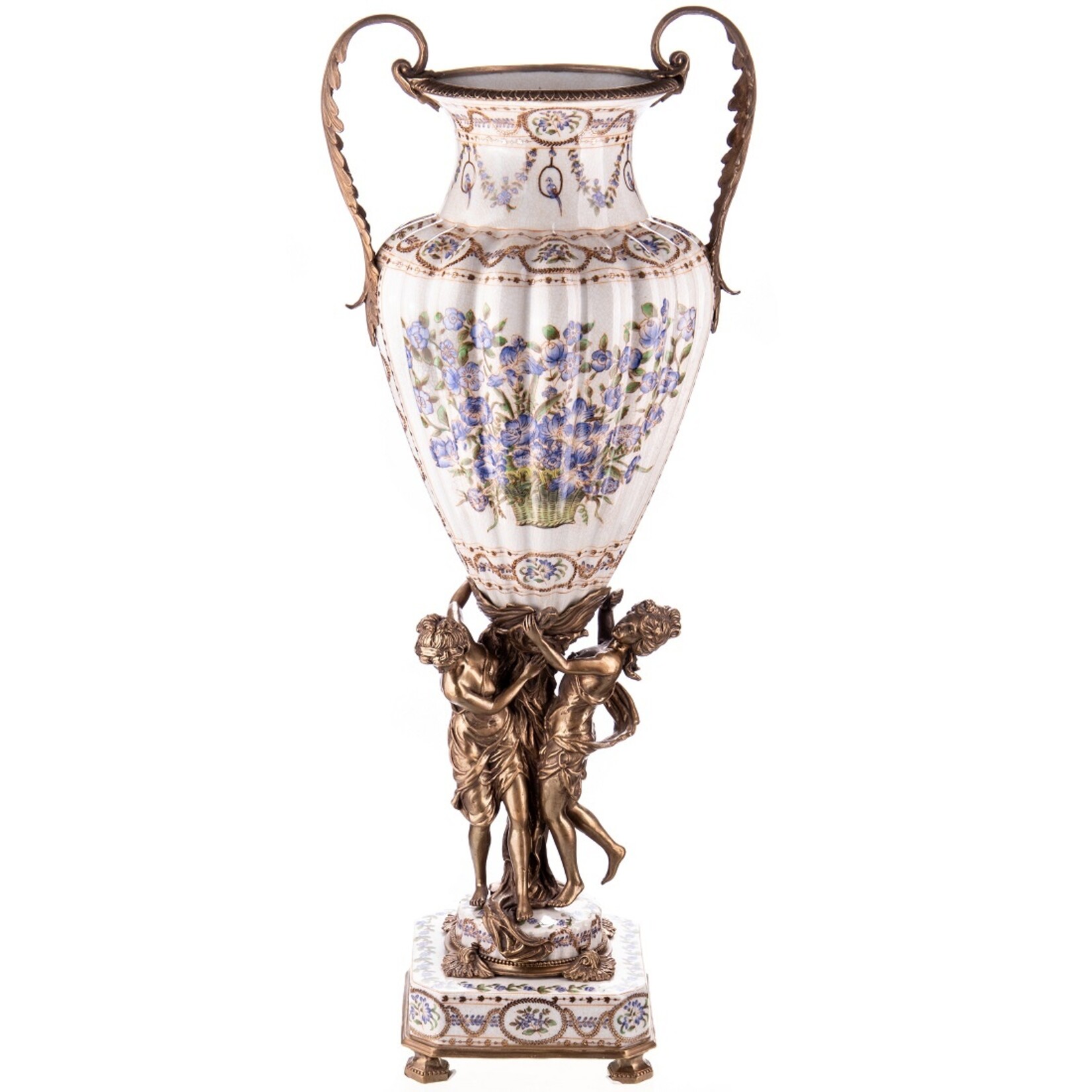 Decotrends  Porcelaine avec vase en bronze avec des femmes