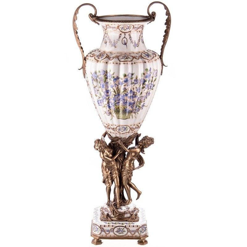 Decotrends  Porcelain with bronze vase with women