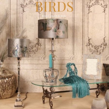 Dutch & Style Lampenkap cilinder Birds 20 cm