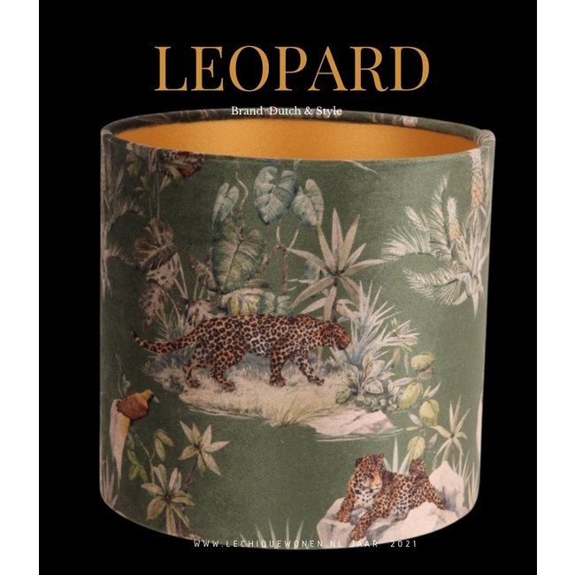 Dutch & Style Cylindre abat-jour leopard  green    20 cm