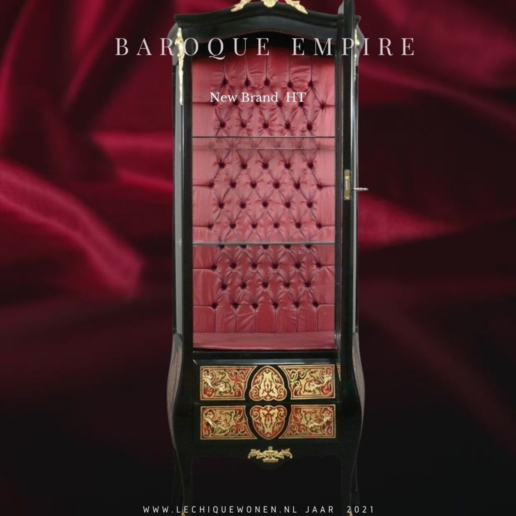 Baroque Showcase Cabinet Madilon 1-Door Empire