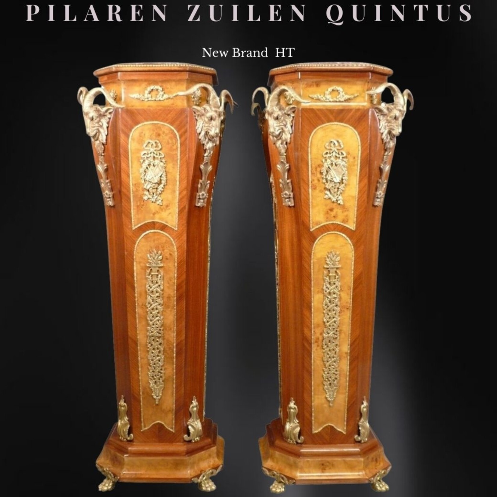 Royal Decoration   Barok Bronzen Pilaren Zuilen Quintus