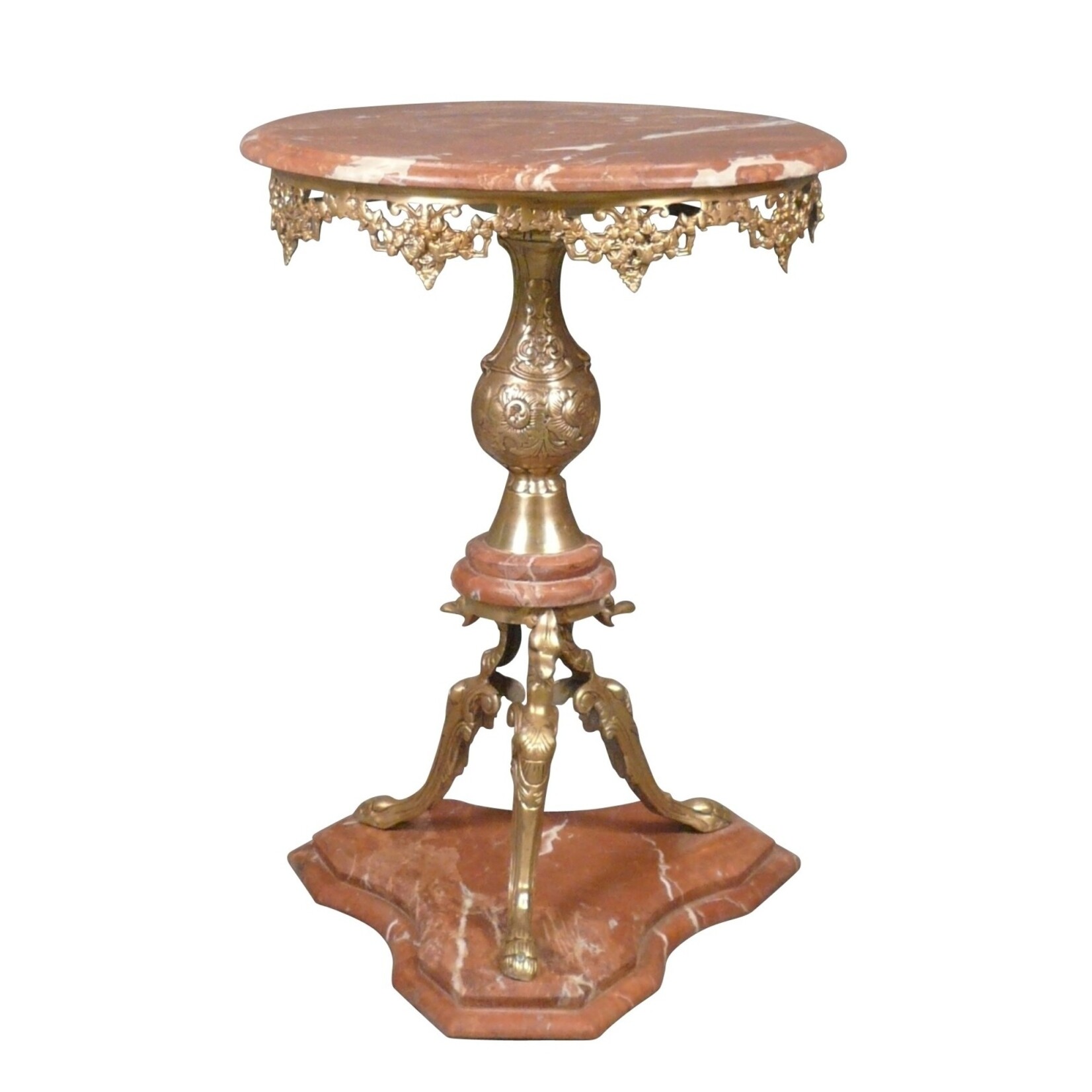 LC Gueridon table marble red