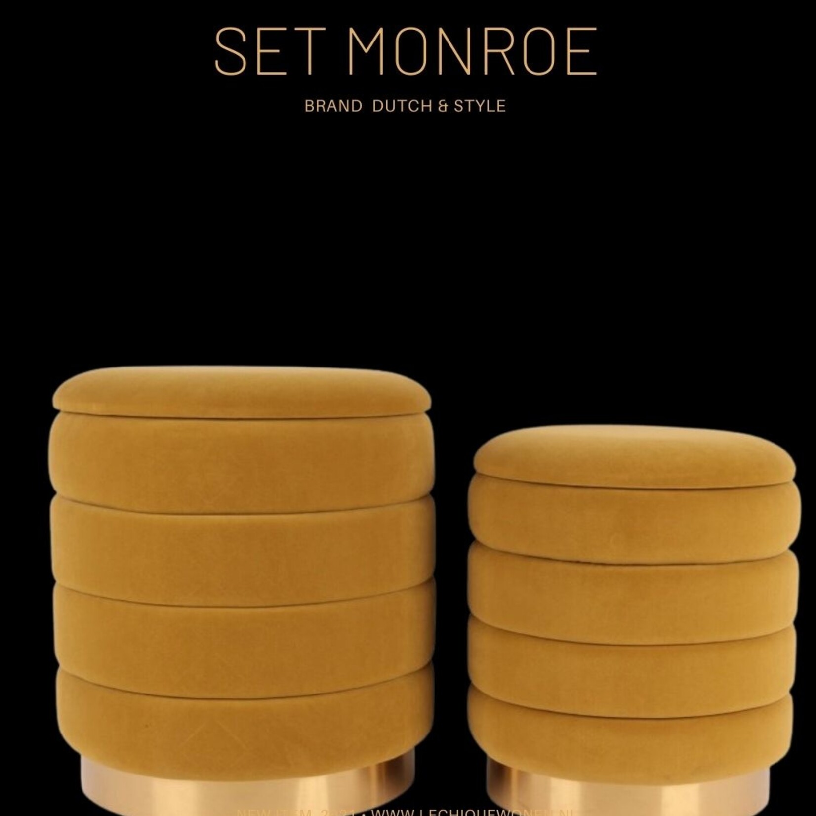 Dutch & Style Ensemble Poufs Monroe Gold