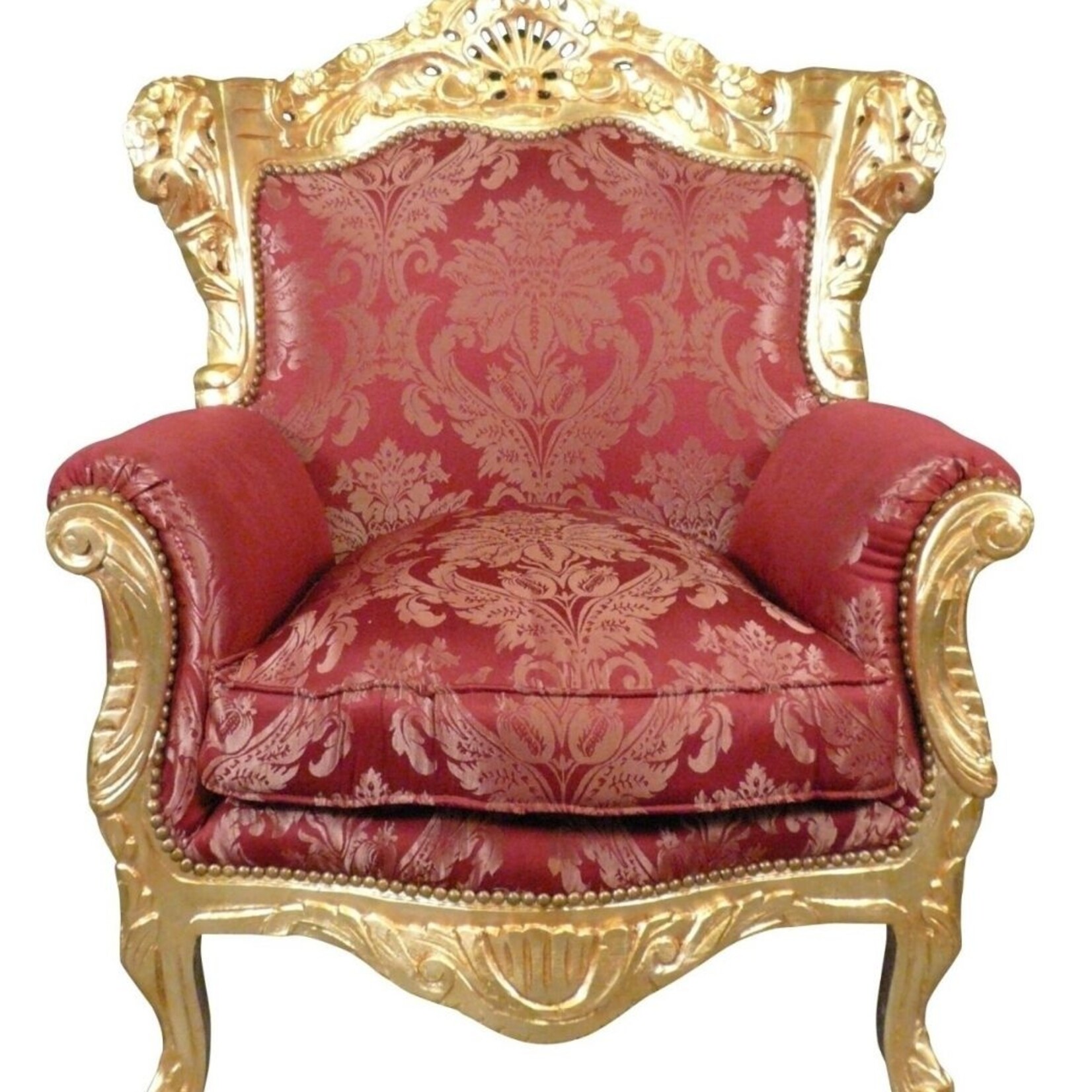 LC Baroque armchair Milano gold red flower