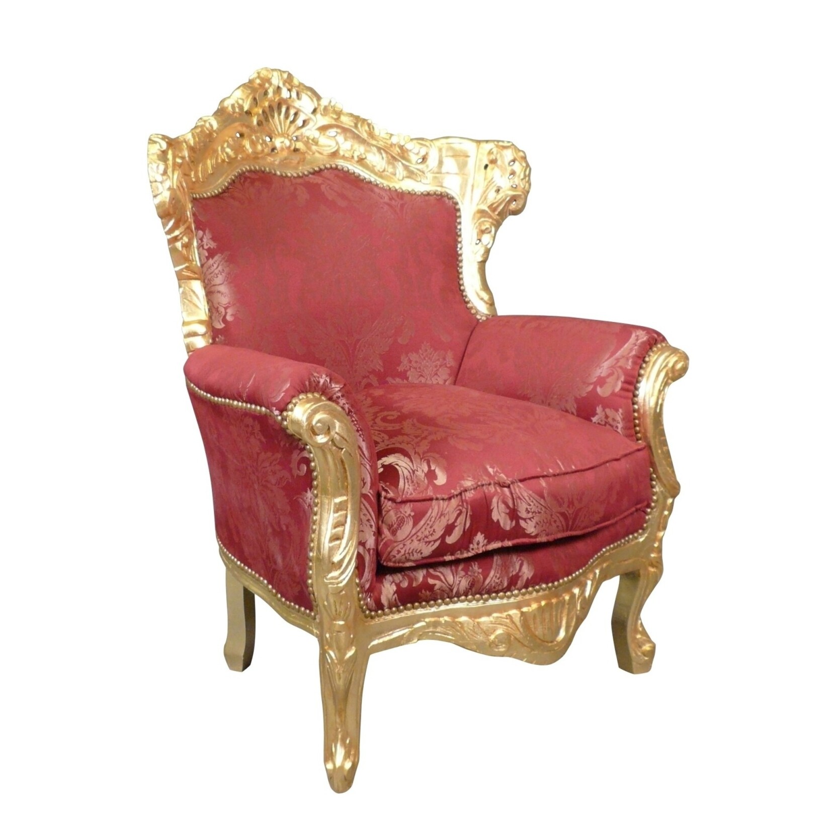 LC Baroque armchair Milano gold red flower